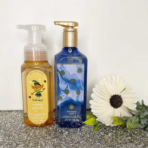 Bath & Body Works Hand Soap Merry Cookie & Frozen Lake Winter Scents Nwt - Picture 2 of 4
